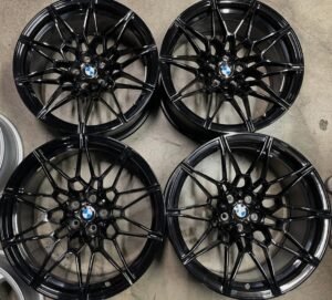 Four 2025 BMW M3 M4 G80 G82 Competition 19 20 Wheels Rims OEM Black 8093838 8093