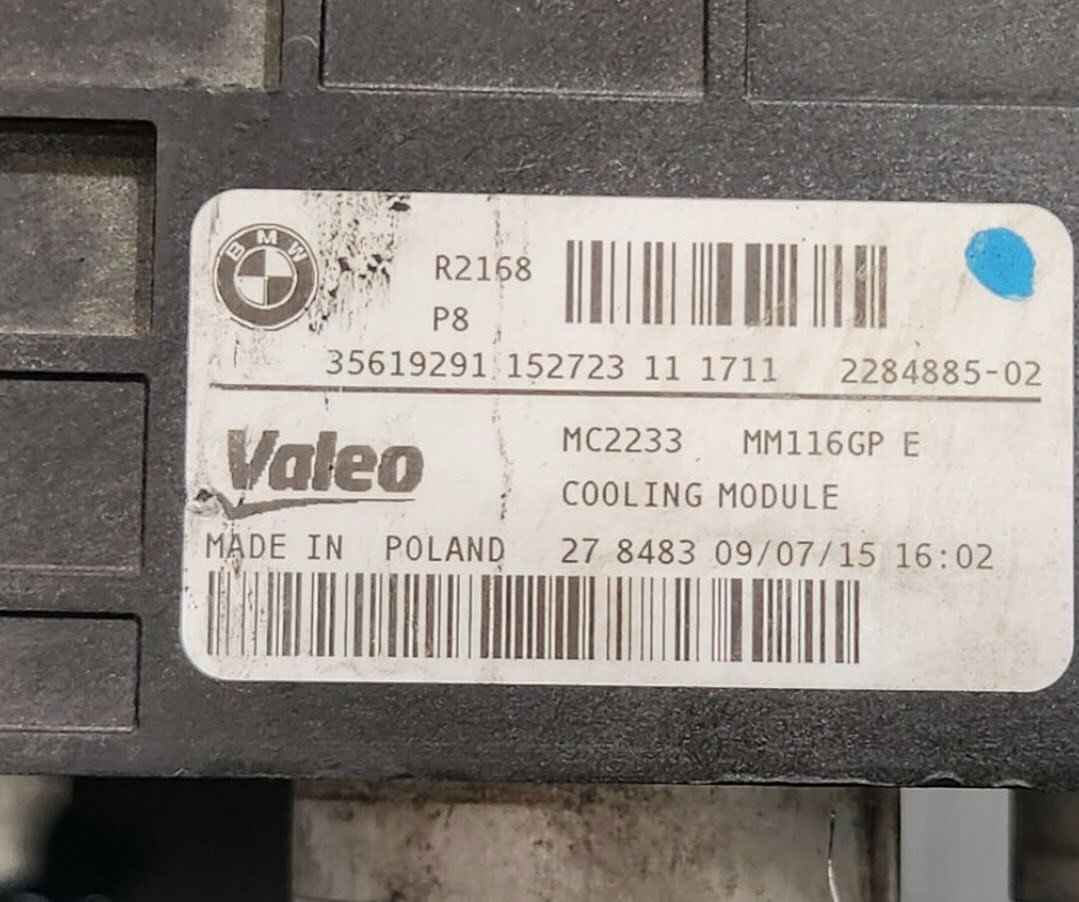 Radiator support core engine cooling fan set BMW 740 G11 G12 16-19 OEM