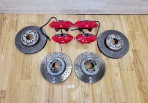 OEM brake upgrades in stock F3x 380/370mm drilled and slotted rotors with calipers