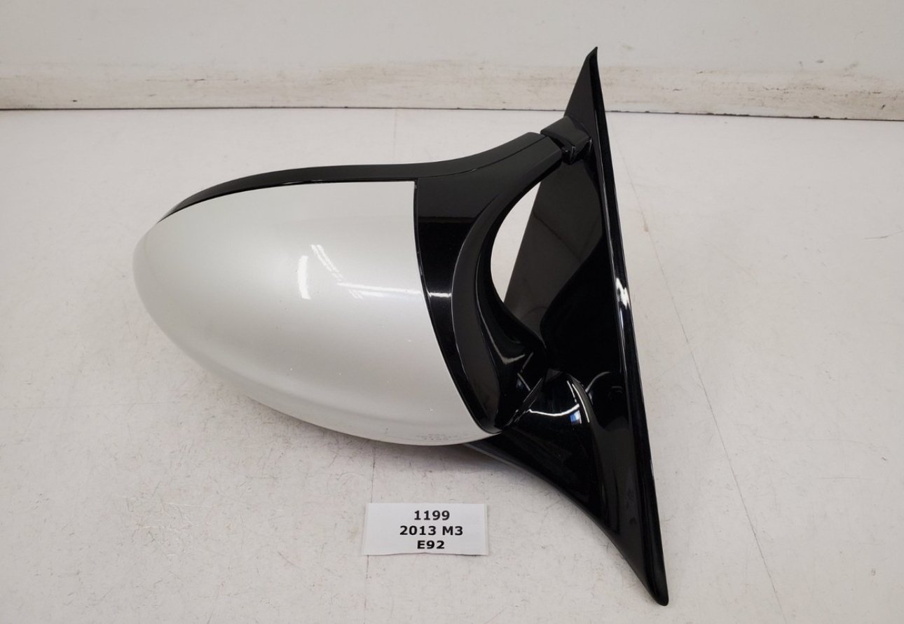 08-13 OEM BMW E92 E93 M3 Passenger Side Heated Folding Mirror Assembly White