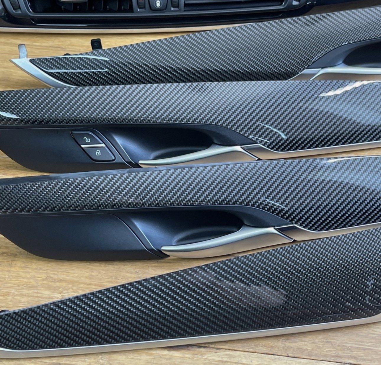 OEM 2014-2018 BMW X6M X5M F85 F86 DOOR Dash Carbon Fiber Trim SET - Image 5