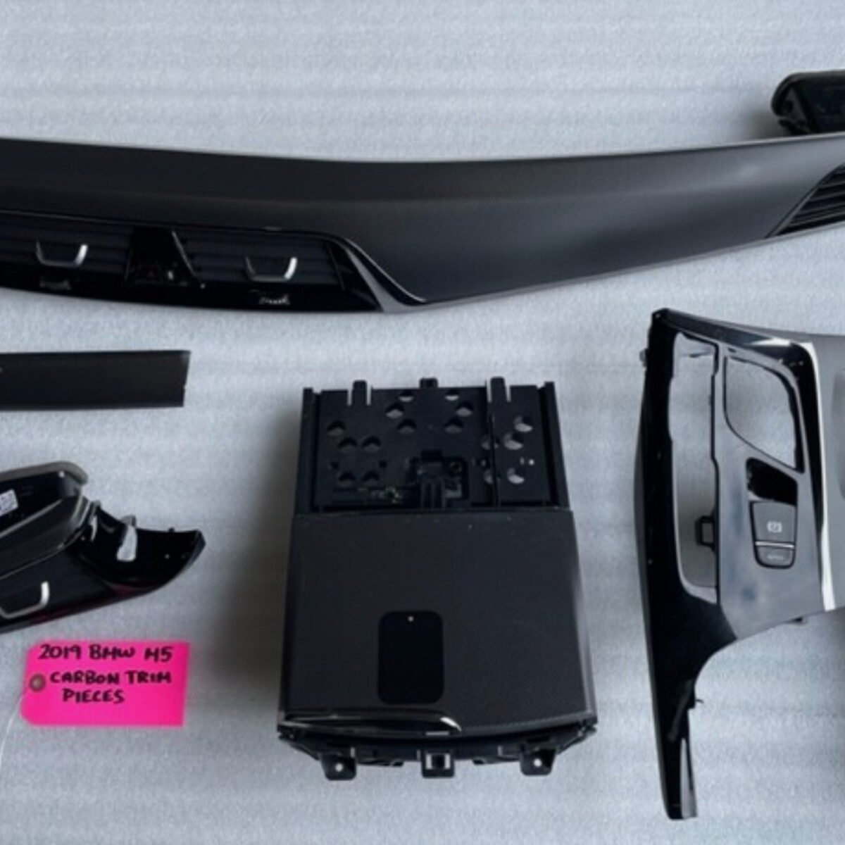 BMW F90 M5 G30 OEM INTERIOR CARBON FIBER TRIM CONSOLE DASH 5 PCS