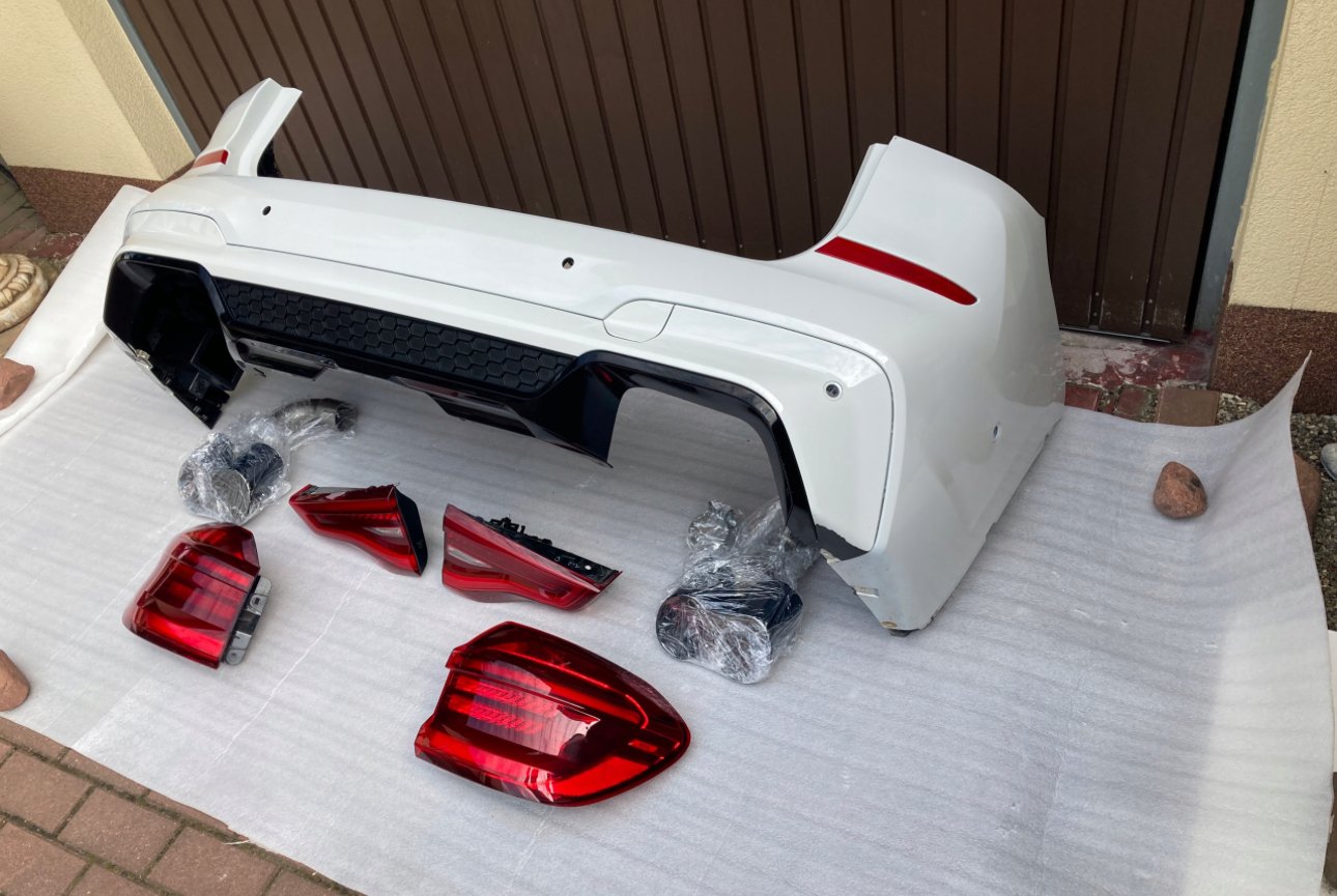 BMW X3M F97 BUMPER BACK + LAMPS LED+ TIPS EXHALE ORIGINAL COLOR - Image 5
