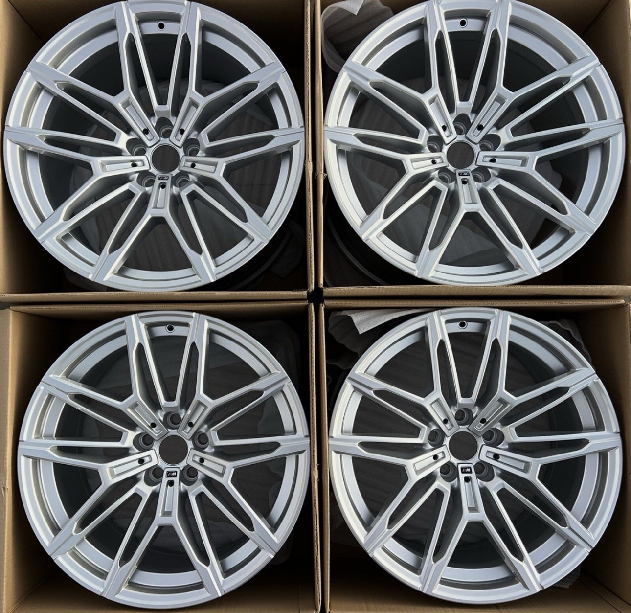 Set of FOUR BRAND NEW GENUINE OEM BMW G87 M2 2023 2024 Silver 930M Wheels Rims!