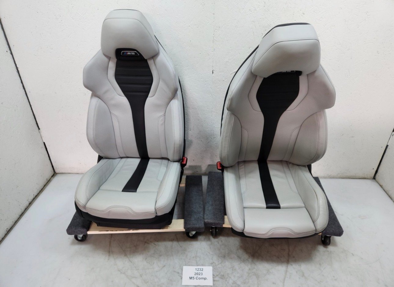 18-23 OEM BMW F90 M5 Sedan Front Left Right Seats Leather Merino Silver SET *