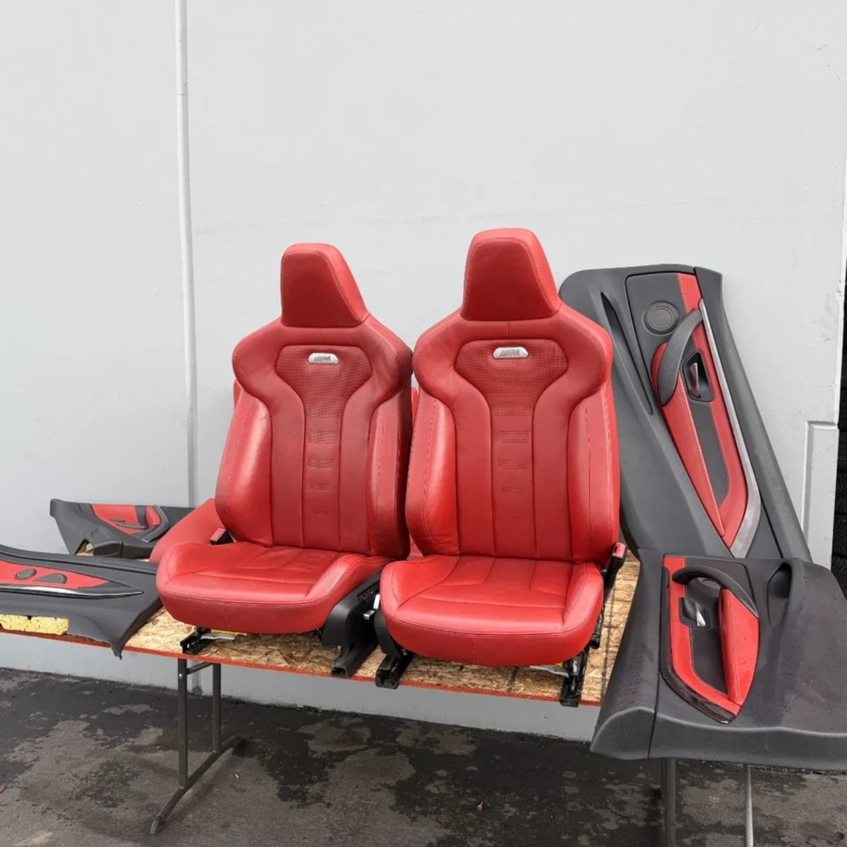FRONT REAR SEAT SEATS RED LEATHER DOOR PANEL INTERIOR BMW F82 M4 (2015-2020) OEM