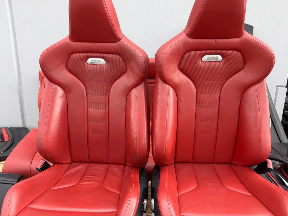 FRONT REAR SEAT SEATS RED LEATHER DOOR PANEL INTERIOR BMW F82 M4 (2015-2020) OEM - Image 5