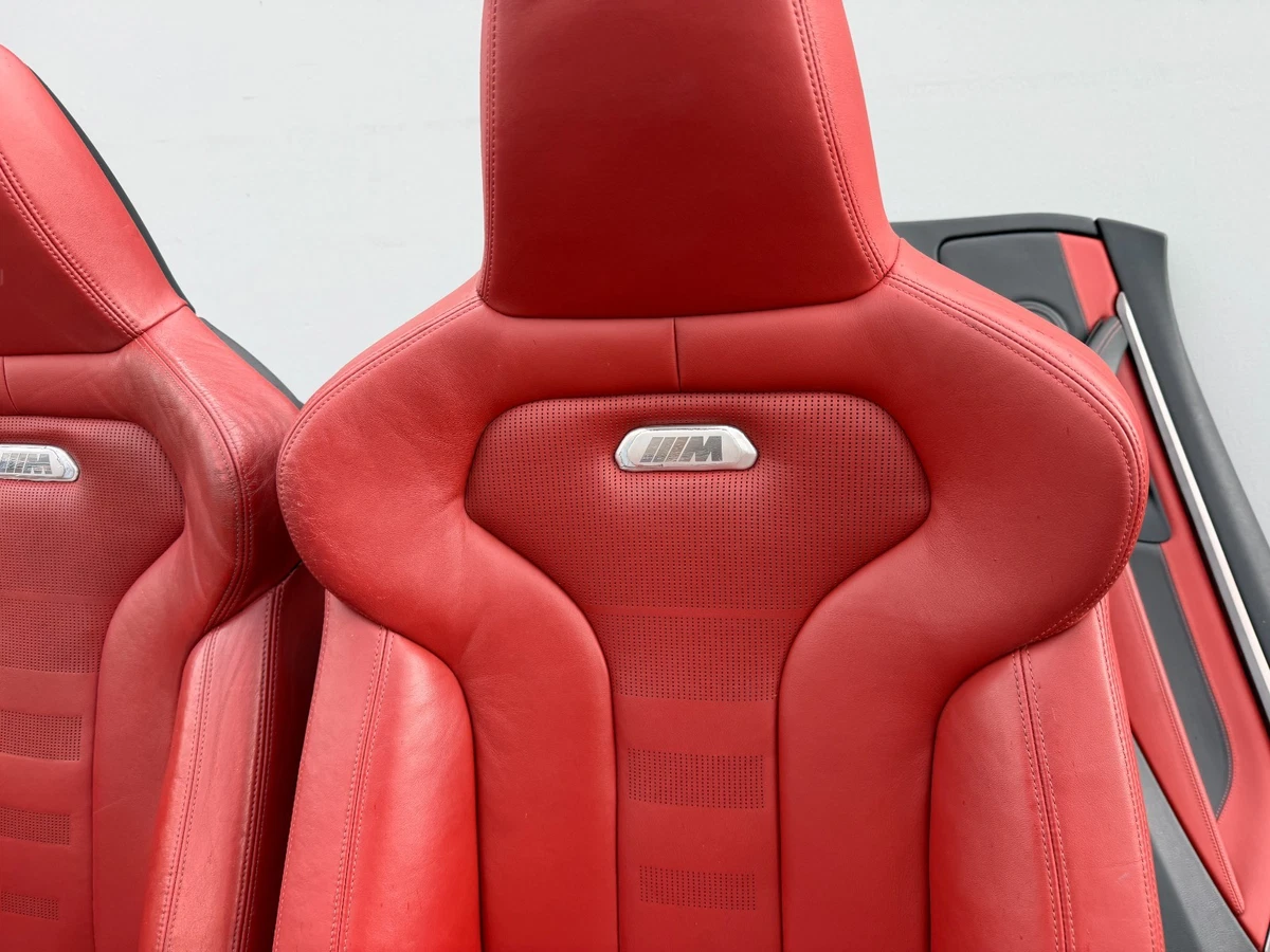 FRONT REAR SEAT SEATS RED LEATHER DOOR PANEL INTERIOR BMW F82 M4 (2015-2020) OEM - Image 7