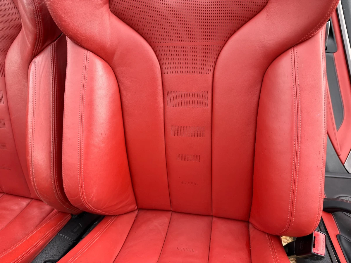 FRONT REAR SEAT SEATS RED LEATHER DOOR PANEL INTERIOR BMW F82 M4 (2015-2020) OEM - Image 8