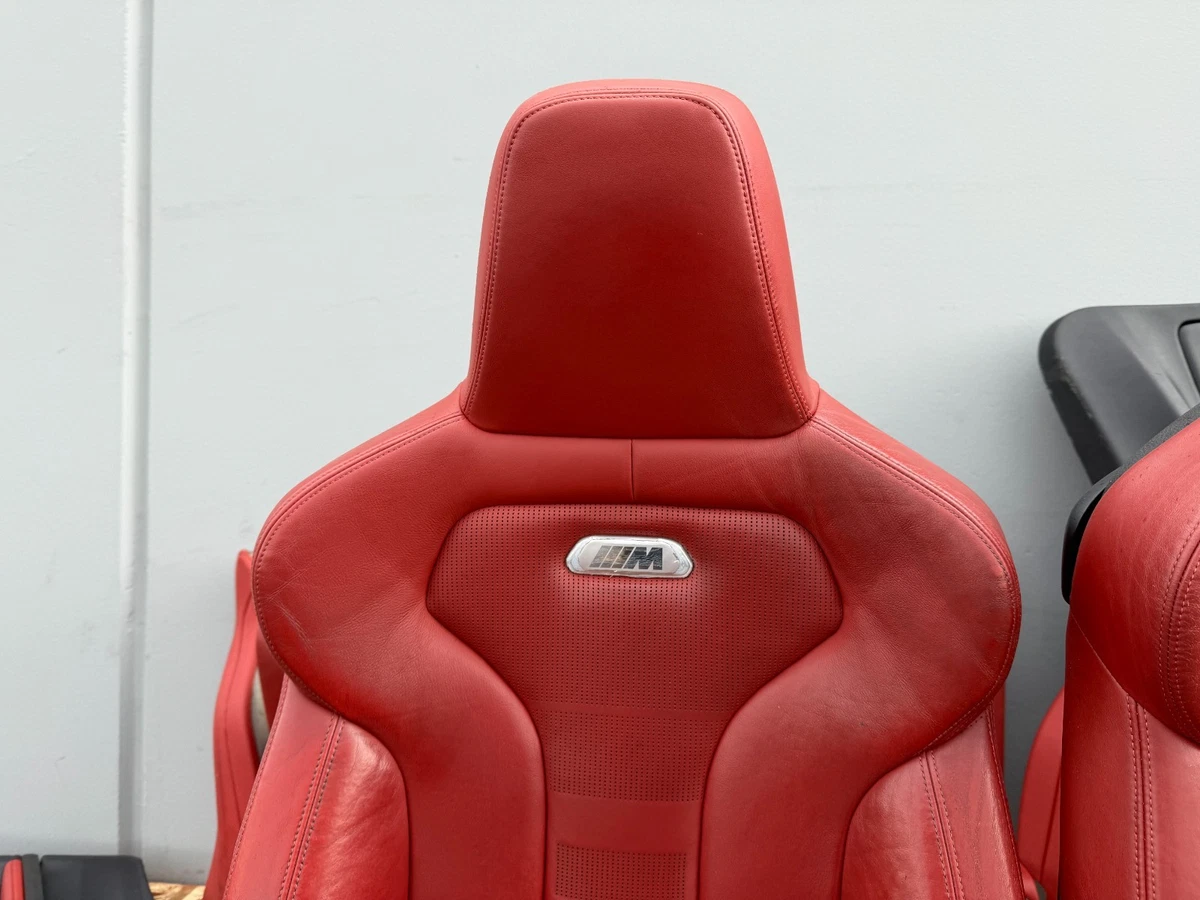 FRONT REAR SEAT SEATS RED LEATHER DOOR PANEL INTERIOR BMW F82 M4 (2015-2020) OEM - Image 10