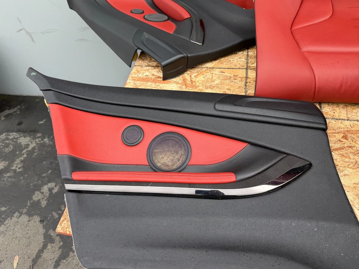 FRONT REAR SEAT SEATS RED LEATHER DOOR PANEL INTERIOR BMW F82 M4 (2015-2020) OEM - Image 13
