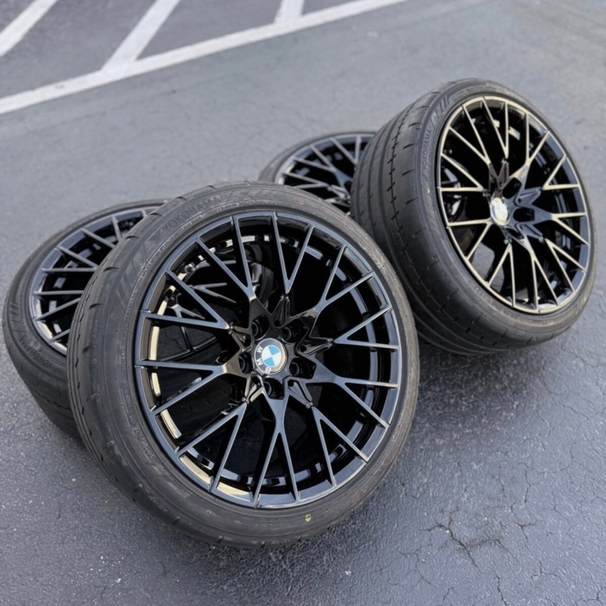 19” BMW M2 F87 Competition 788M Oem Wheels. 19×9 & 19×10 Yokohama Tires Apex