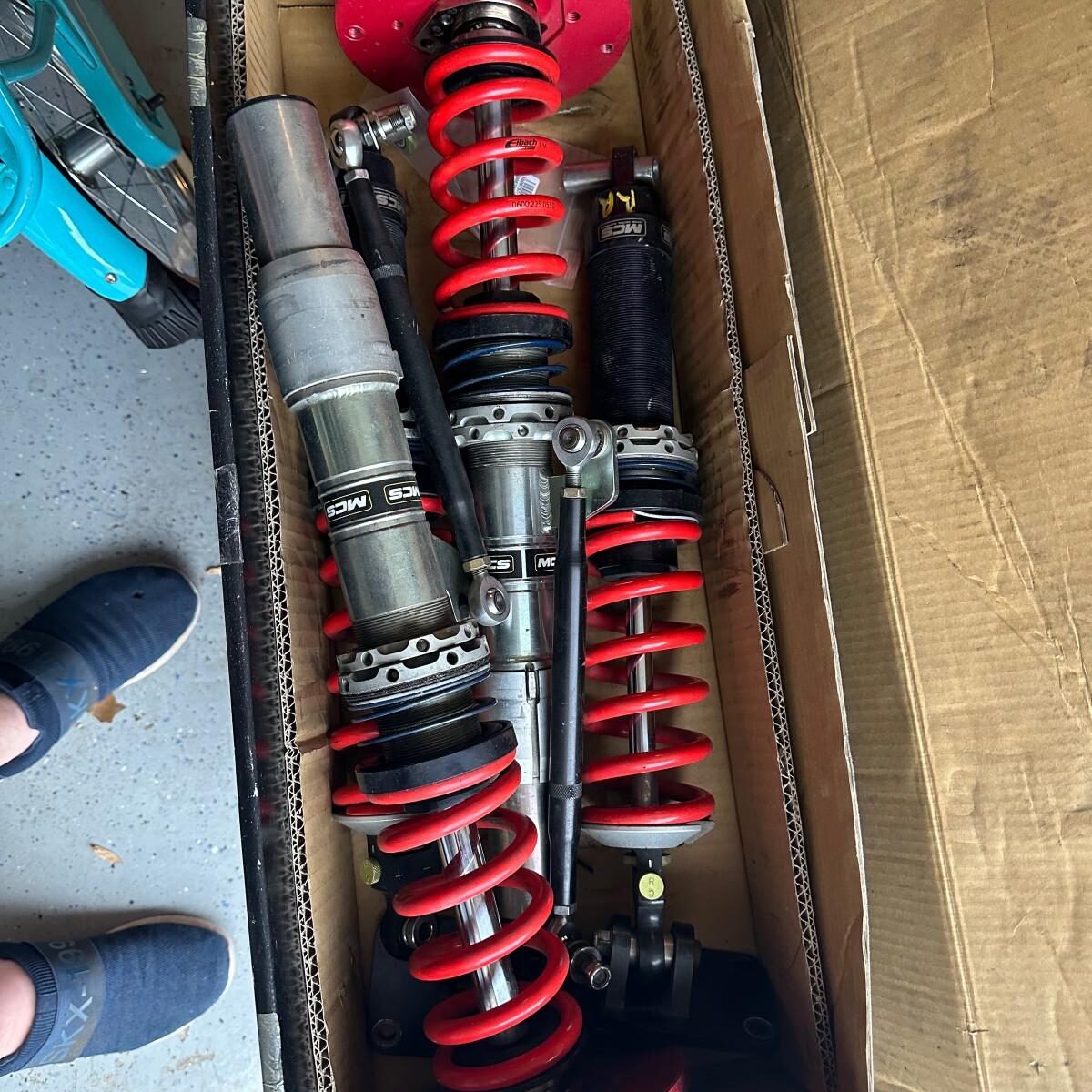 MCS 2 Way Non Remote Coils. Comes with 550F and 450R Eibach springs and Vorshlag Camber plates. 8k street miles on setup. Parting out car to sell, this is the best suspension set up for street/track next to JRZs/ ASTs/ Motons. 5k+ setup.