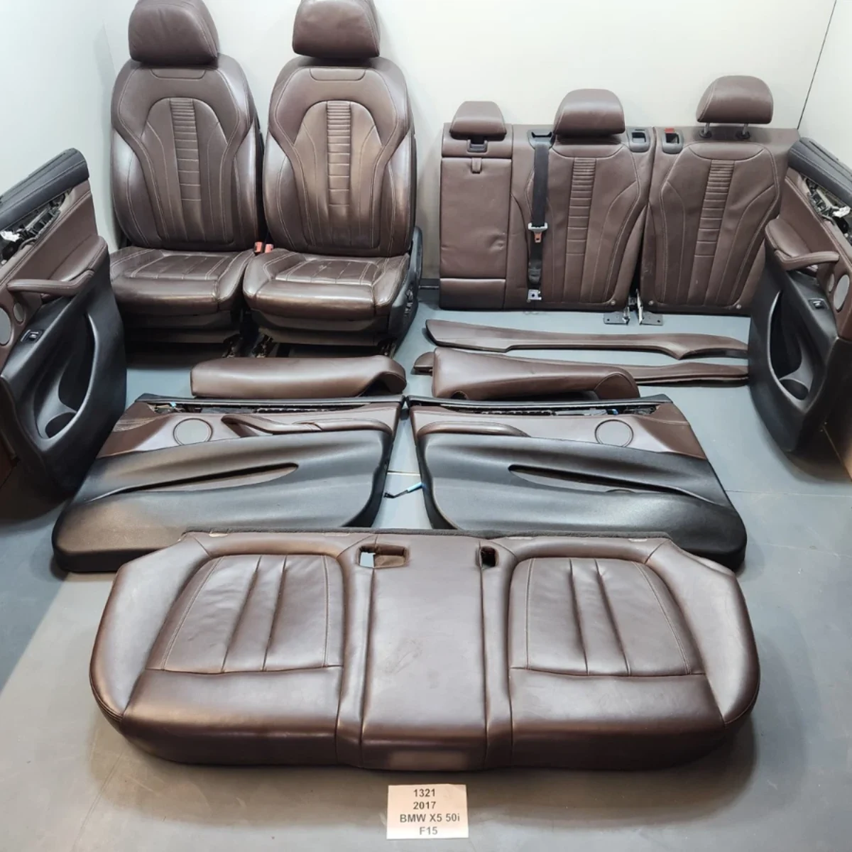 14-18 OEM BMW F15 X5 Terra Brown Leather Interior Seats Panels Complete SET *